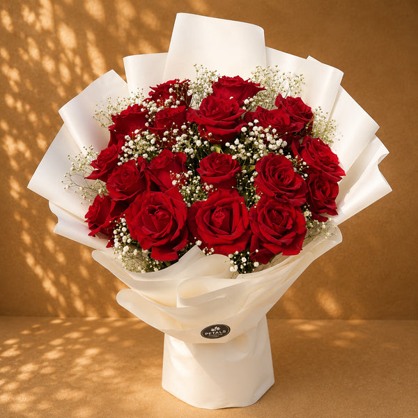 Eternal Romance red rose bouquet by Petals in Lahore
