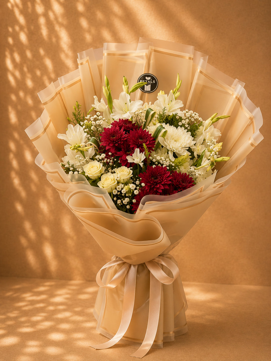 Khaki Carnation mixed flower bouquet by Petals in Lahore