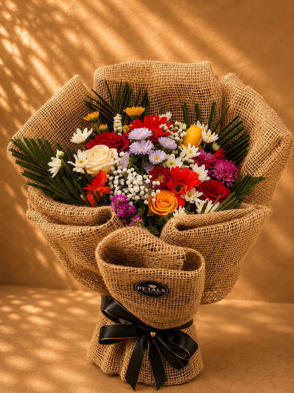 Warm Jude mixed flower bouquet by Petals in Lahore